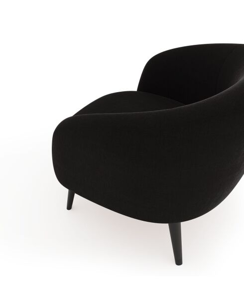 Fauteuil Luna Marie Velours noir - 75x65x60 cm