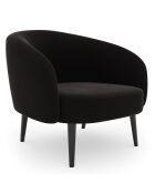 Fauteuil Luna Marie Velours noir - 75x65x60 cm