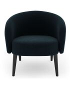 Fauteuil Luna Marie Velours bleu paon - 75x65x60 cm