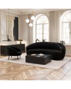 Fauteuil Luna Marie Velours noir - 75x65x60 cm