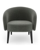 Fauteuil Luna Marie Velours gris graphite - 75x65x60 cm