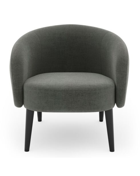 Fauteuil Luna Marie Velours gris graphite - 75x65x60 cm