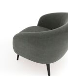 Fauteuil Luna Marie Velours gris graphite - 75x65x60 cm