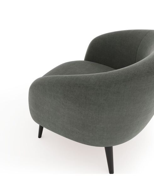 Fauteuil Luna Marie Velours gris graphite - 75x65x60 cm