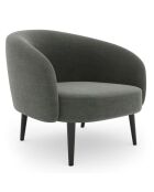 Fauteuil Luna Marie Velours gris graphite - 75x65x60 cm