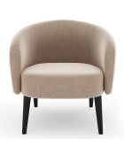 Fauteuil Luna Marie Velours  taupe - 75x65x60 cm