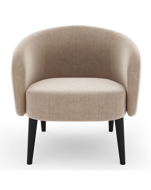 Fauteuil Luna Marie Velours  taupe - 75x65x60 cm