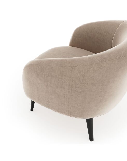 Fauteuil Luna Marie Velours  taupe - 75x65x60 cm