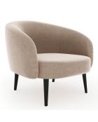 Fauteuil Luna Marie Velours  taupe - 75x65x60 cm