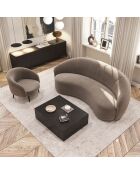 Fauteuil Luna Marie Velours  taupe - 75x65x60 cm