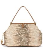 Sac à main en Cuir M Studio Dream camel iguane - 27x17x7 cm