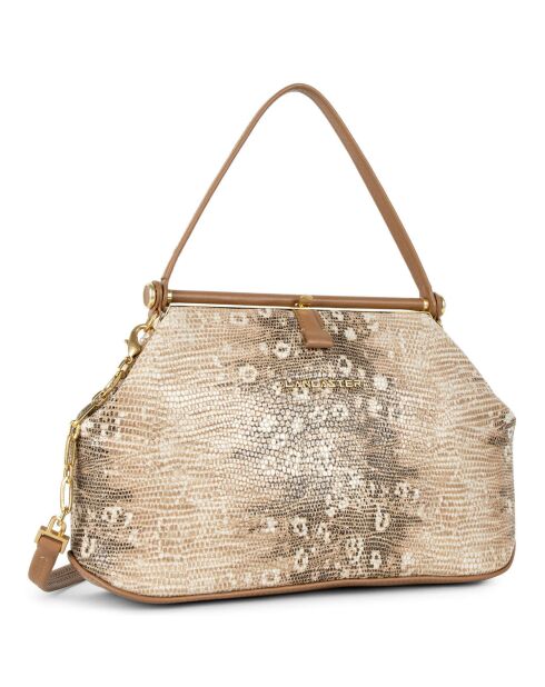 Sac à main en Cuir M Studio Dream camel iguane - 27x17x7 cm