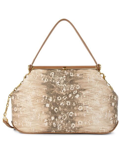 Sac à main en Cuir M Studio Dream camel iguane - 27x17x7 cm
