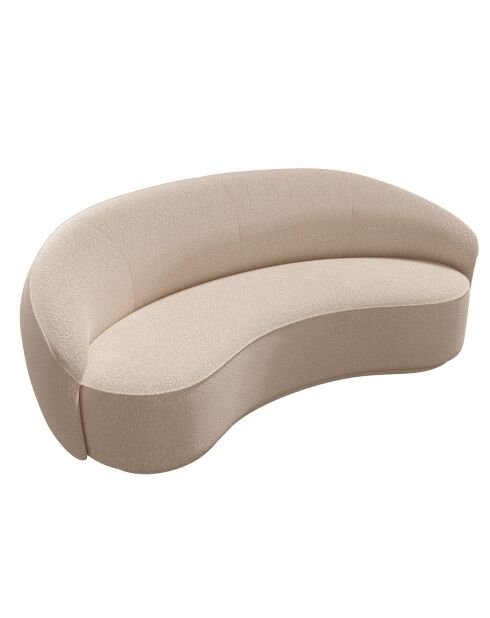 Canapé haricot Luna Marie bouclette beige - 210x120x80 cm