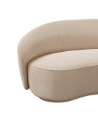 Canapé haricot Luna Marie bouclette beige - 210x120x80 cm