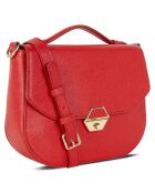 Sac besace en Cuir Delphino rouge - 24x19.5x8 cm