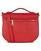 Sac besace en Cuir Delphino rouge - 24x19.5x8 cm