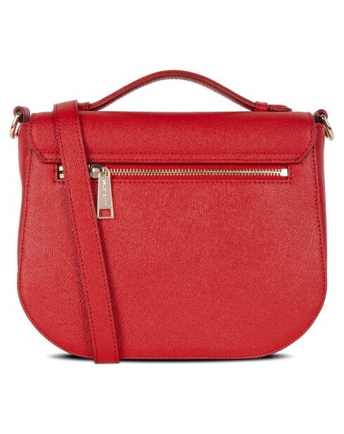 Sac besace en Cuir Delphino rouge - 24x19.5x8 cm
