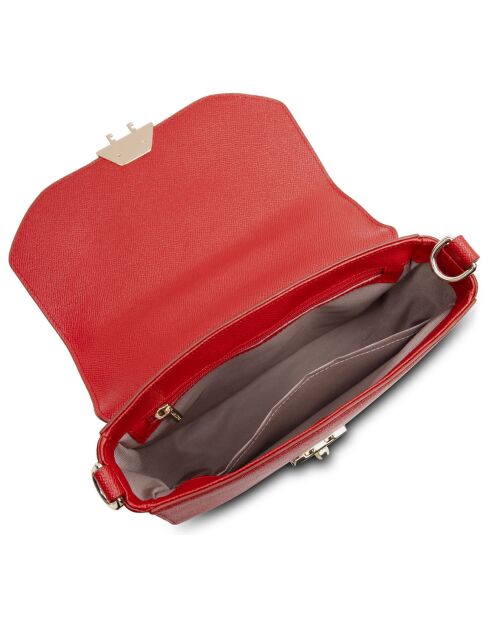 Sac besace en Cuir Delphino rouge - 24x19.5x8 cm