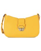 Sac baguette en Cuir Delphino jaune - 25x16x7 cm