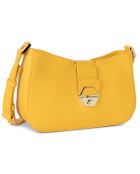 Sac baguette en Cuir Delphino jaune - 25x16x7 cm