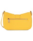 Sac baguette en Cuir Delphino jaune - 25x16x7 cm