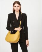 Sac hobo en Cuir L Dune ocre - 33x26x9.5 cm