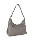 Sac hobo en Cuir Caviar matelassé taupe - 30x24x10 cm