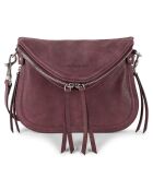 Sac besace en Cuir M Santa Fe Lisi bordeaux - 24.5x18x7 cm