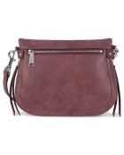 Sac besace en Cuir M Santa Fe Lisi bordeaux - 24.5x18x7 cm