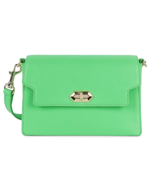 Sac trotteur en Cuir Foulonne Milano vert écolo - 22x14x8 cm