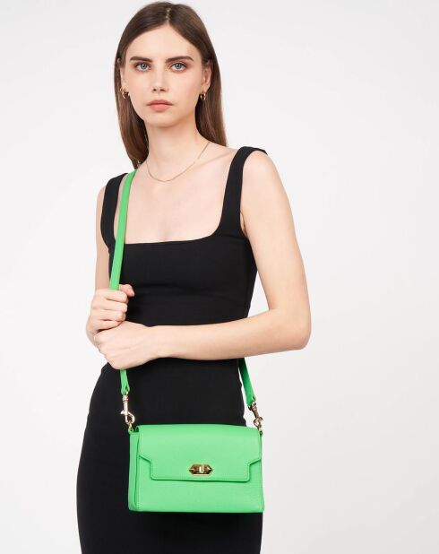 Sac trotteur en Cuir Foulonne Milano vert écolo - 22x14x8 cm