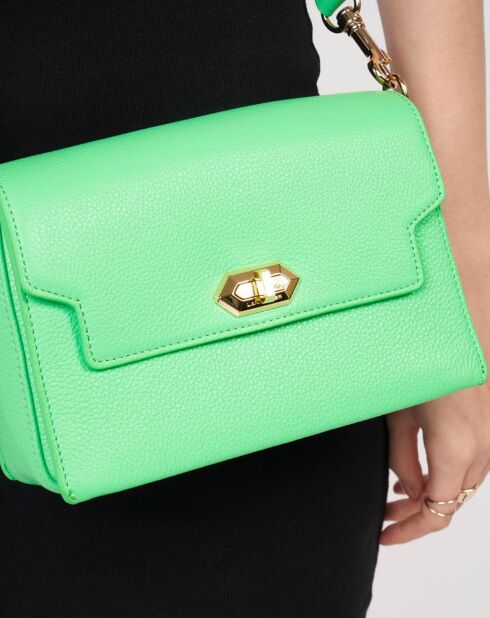 Sac trotteur en Cuir Foulonne Milano vert écolo - 22x14x8 cm
