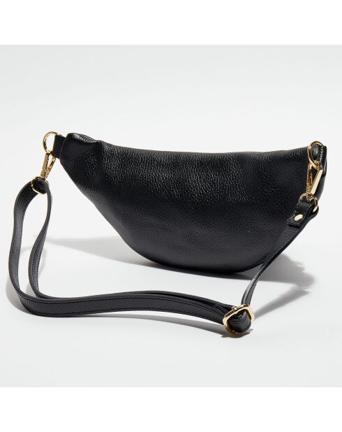 Sac banane en Cuir Mouki noir - 27x11.5x7.3 cm