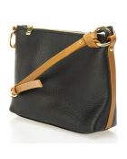 Sac porté épaule en Cuir noir/marron - 25x8x18 cm