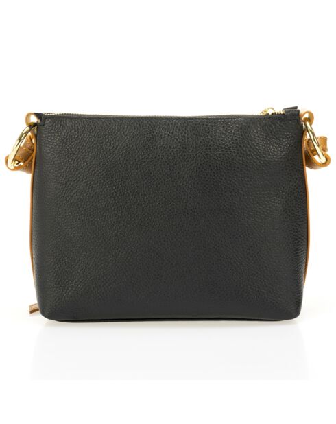 Sac porté épaule en Cuir noir/marron - 25x8x18 cm