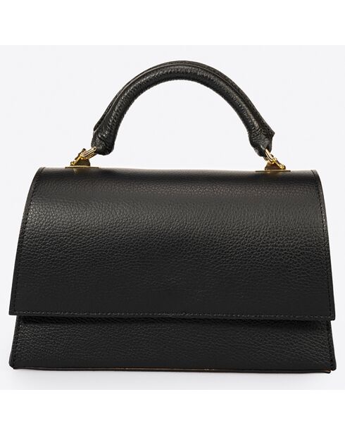 Sac à main en Cuir Remi noir - 27x10x17 cm