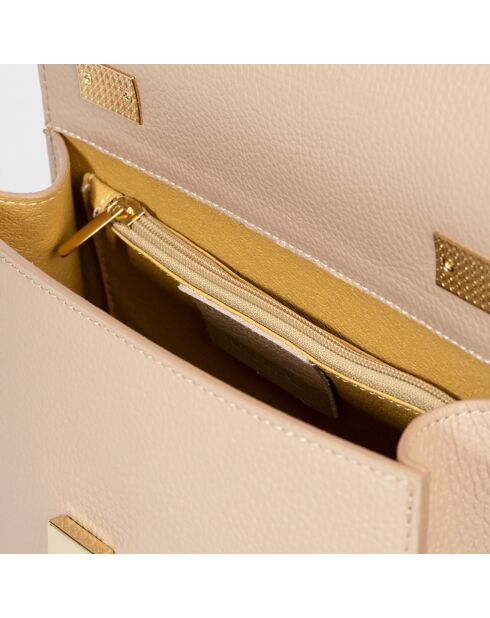 Sac à main en Cuir Remi rose poudré - 27x10x17 cm