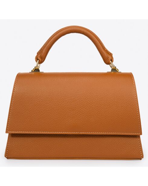 Sac à main en Cuir Remi cognac - 27x10x17 cm