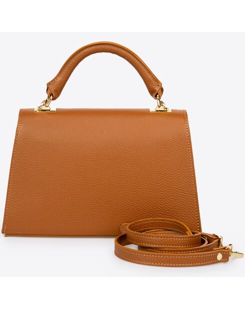 Sac à main en Cuir Remi cognac - 27x10x17 cm