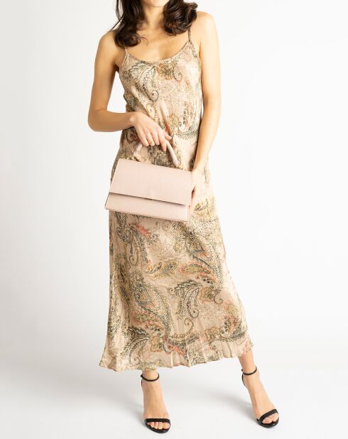 Sac à main en Cuir Remi rose poudré - 27x10x17 cm
