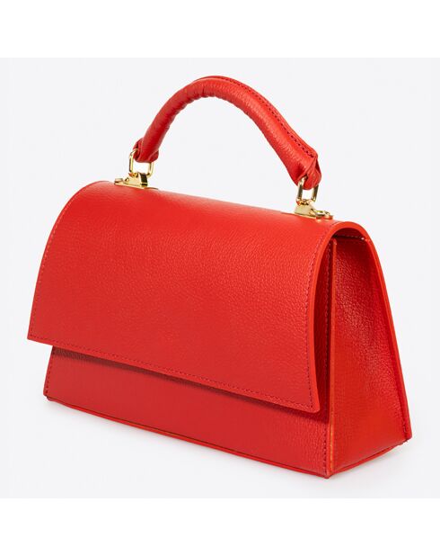 Sac à main en Cuir Remi rouge - 27x10x17 cm