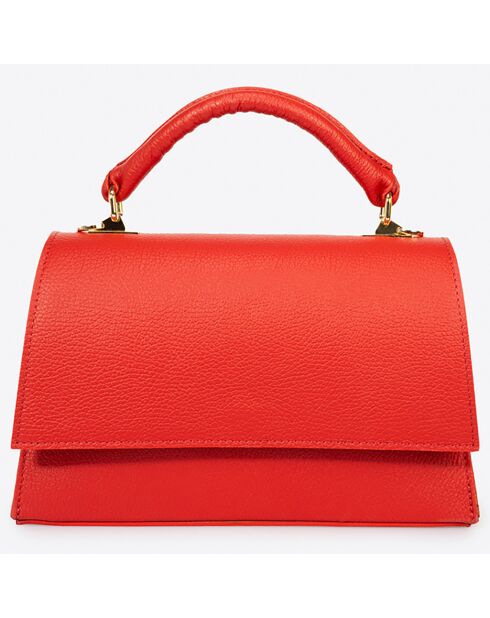 Sac à main en Cuir Remi rouge - 27x10x17 cm