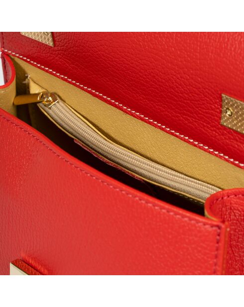 Sac à main en Cuir Remi rouge - 27x10x17 cm