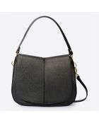 Sac à main en Cuir River noir - 26x9x22 cm