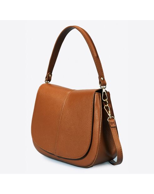 Sac à main en Cuir River cognac - 26x9x22 cm