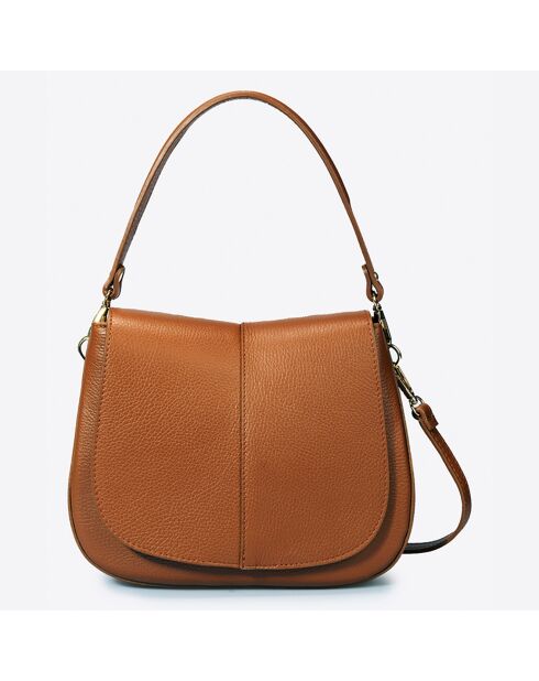 Sac à main en Cuir River cognac - 26x9x22 cm