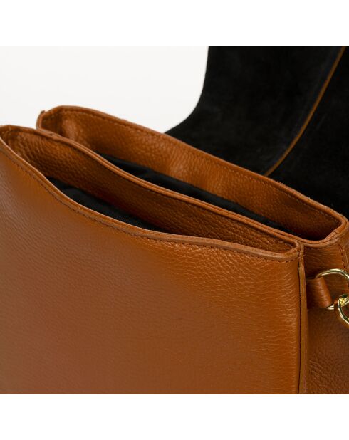 Sac à main en Cuir River cognac - 26x9x22 cm