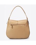 Sac à main en Cuir River taupe - 26x9x22 cm