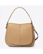 Sac à main en Cuir River taupe - 26x9x22 cm